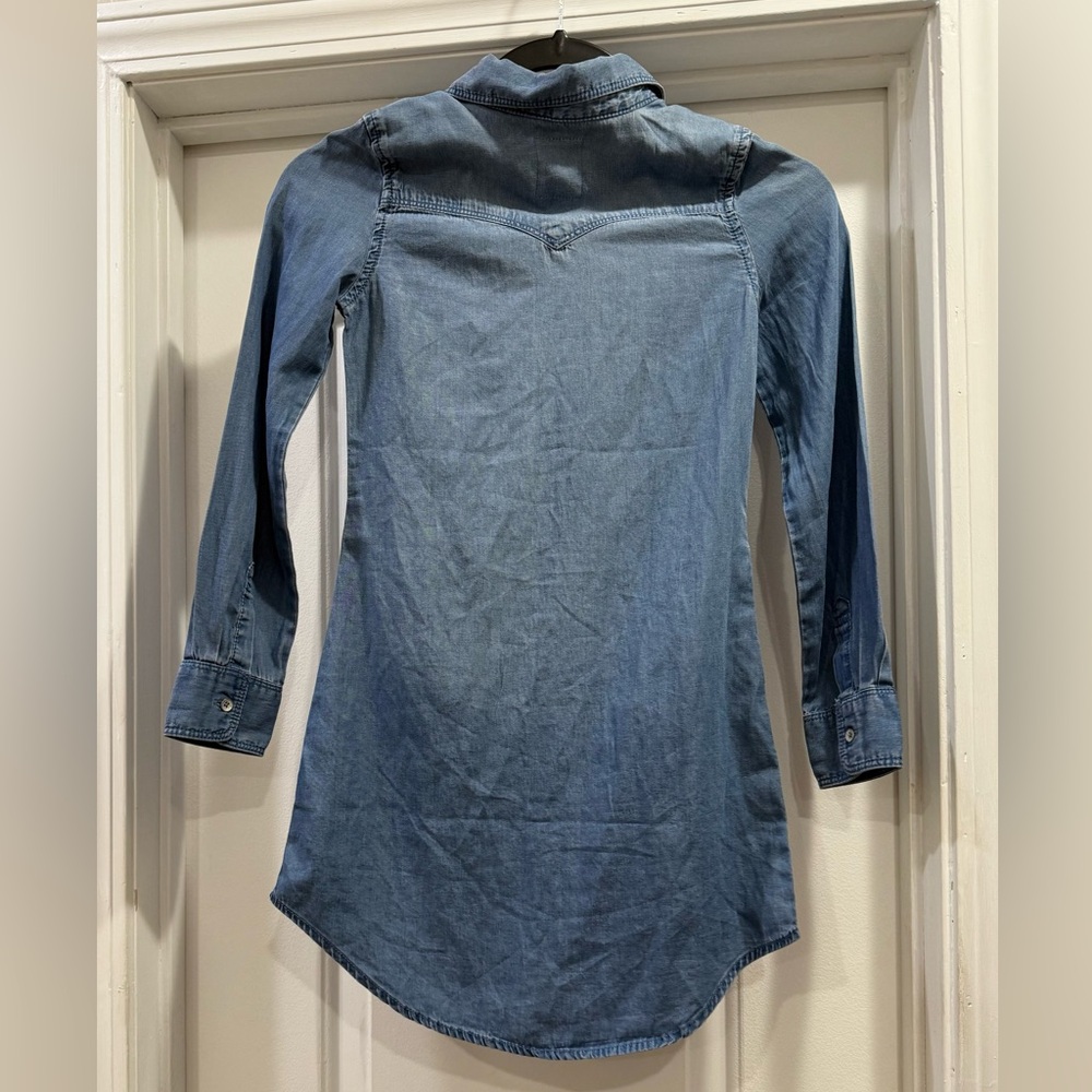 Levi's Girls Long Sleeve Button Up Denim Dress Size Small 🦋🌷 - Picture 3 of 10